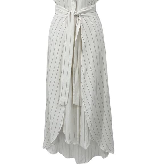 ASTR THE LABEL Arya Dress White Taupe Stripe Elegant Maxi Back Cut Out Size XS - Picture 8 of 14